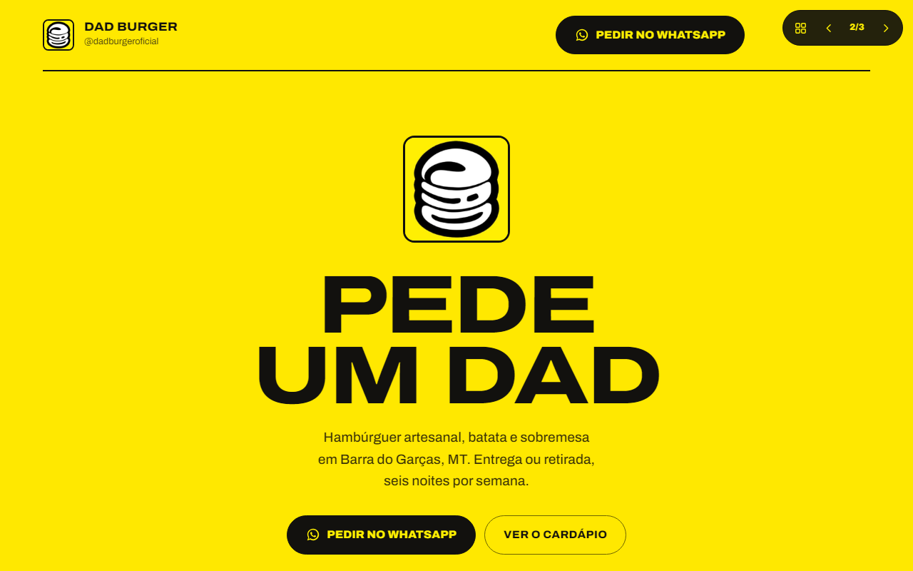 Primeira dobra da proposta Amarelo