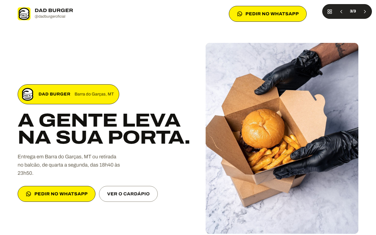 Primeira dobra da proposta Entrega